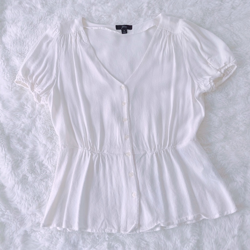 JCrew Short Sleeve Peplum Top, size Small